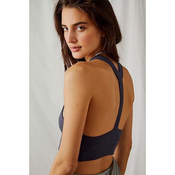 INTIMATELY FREE PEOPLE Women’s Dark Gray Sleeveless Catch Up Crop Brami Size Med - Picture 2 of 7